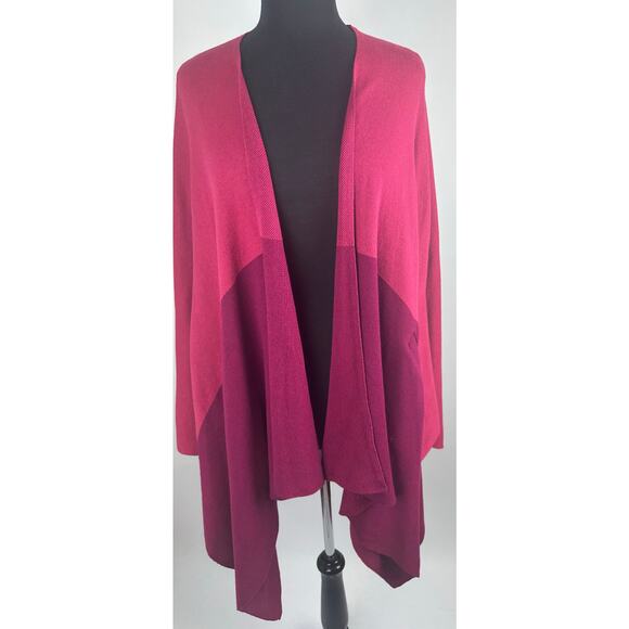 Zestt Organics Color Block Travel Wrap One Size S M L XL Pink Shawl Poncho Pink - Picture 1 of 9